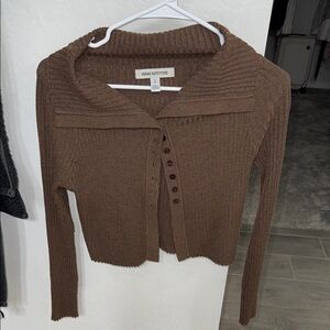 Urban Outfitters Brown Ribbed Cardigan Sweater size small